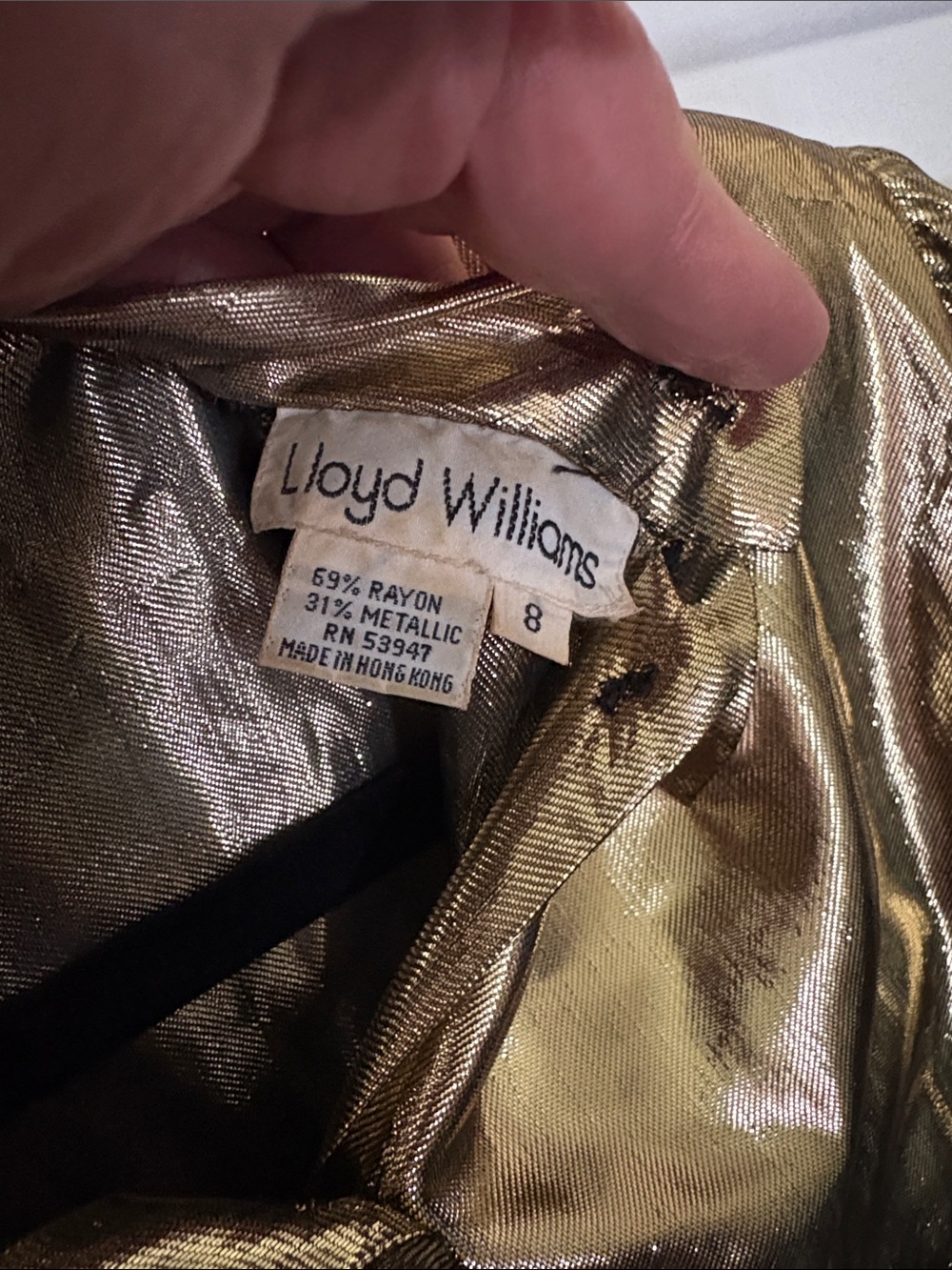 Vintage Metallic Gold Button-Down Women's Blouse - Picture 2 of 3